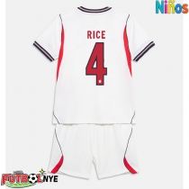 Camiseta Inglaterra Declan Rice #4 Primera Equipación para niños Mundial 2026 manga corta (+ pantalones cortos)